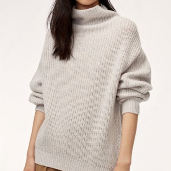 Aritzia Sweaters - Wilfred Aritzia Montpellier Turtleneck 100% Merino Wool Pullover Sweater Grey S